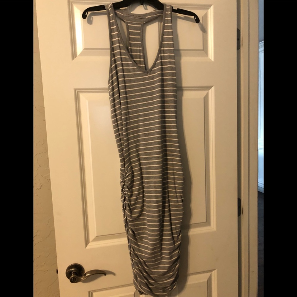 2/$15 Athleta Gray Striped Dress